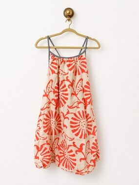 Crewcuts Summer Dress with Coral Floral Print and side pockets